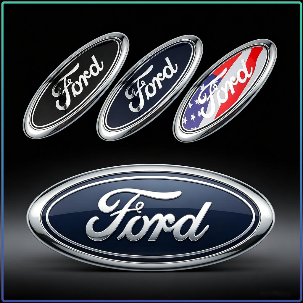 Bil Bakre Bagageutrymme Logotyp Emblem Klistermärke 11,5x4,5cm Ersättning för Ford Ranger Escape Mondeo Fusion Fiesta Kuga Edge Focus Mustang Biltillbehör