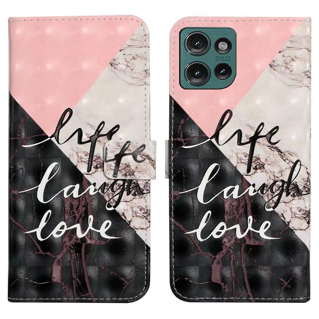 For Motorola Edge 50 5G Case 3D Creative Pattern PU Leather Stand Phone Cover