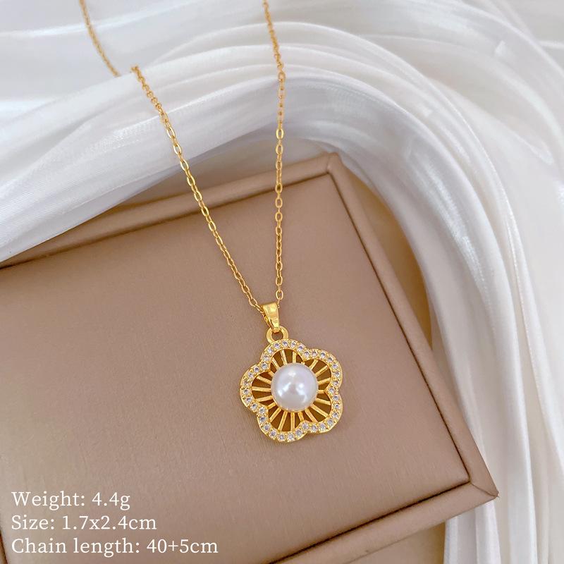 Mickey Head Heavy Industry Necklace Women'S Copper Micro-Inlaid Real Gold Electroplating Delicate Clavicle Chain Neck Chain