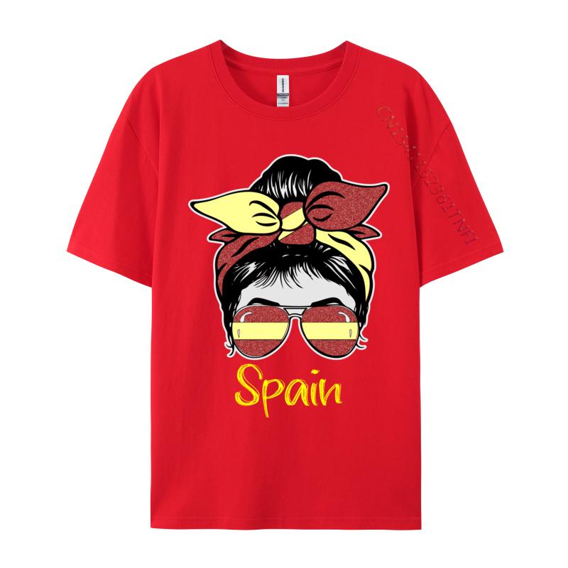 Spain Flag Heart Heartbeat For Spain Men Girl Cute Men's Top T-Shirts Tops Shirt Printed Tops Shirts Camisas Basicas Hombre