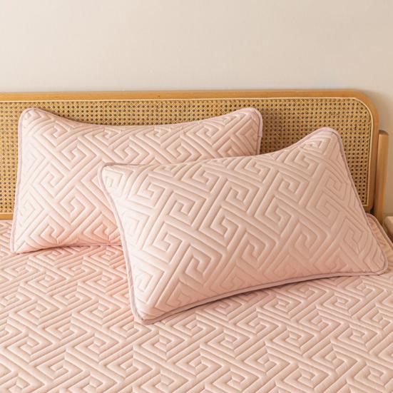 2Pcs Breathable Pillowcase Solid Color Easy To Clean Anti-Head Oil Wear-resistant Pillow Protector Bedroom