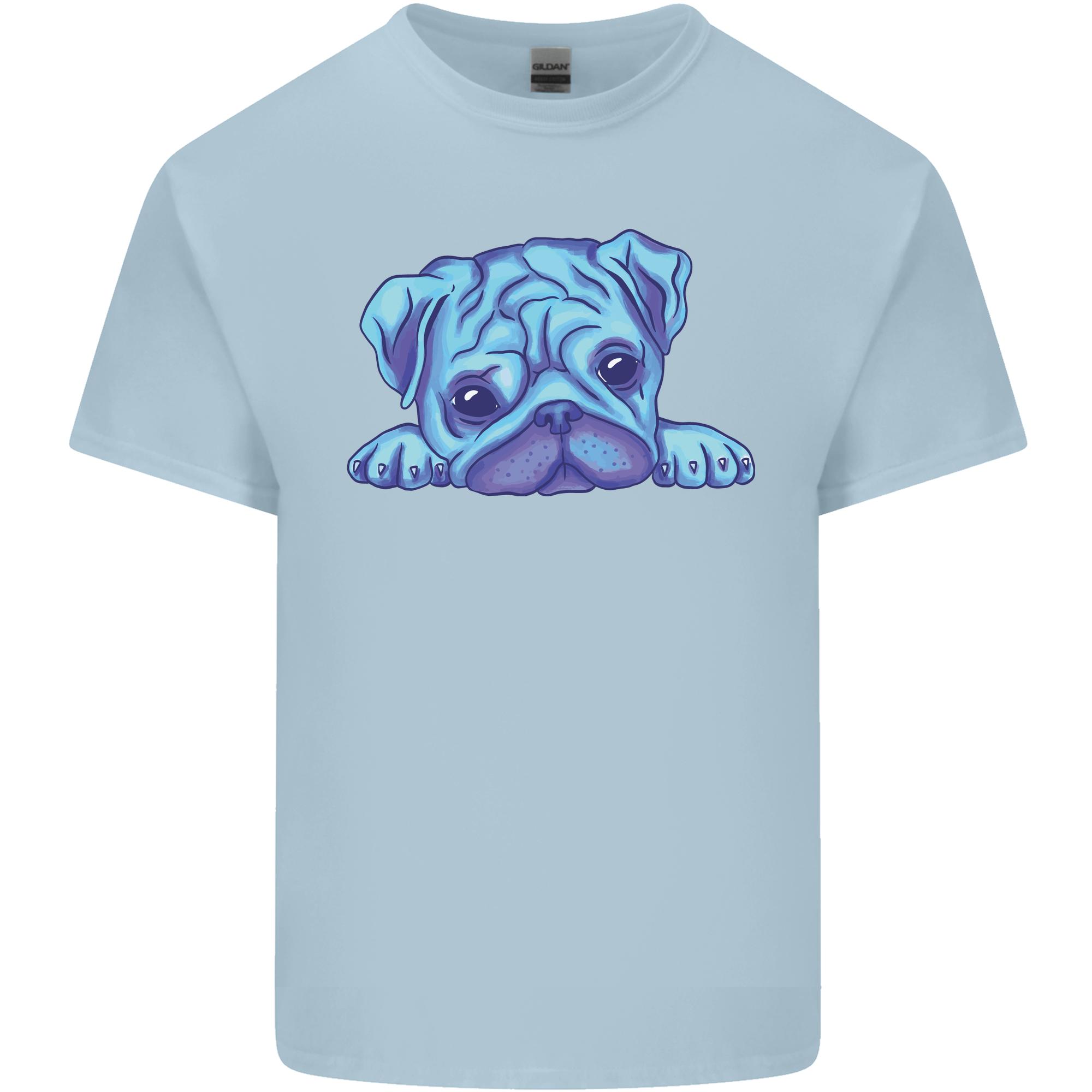 A Blue Watercolour Pug Unisexs Light Cotton TShirt S