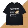 ADHD Frog TShirt Funny Autism T Shirt Cotton Short Sleeve Funny TShirts Round Neck Tees Soft Printed Tops Streetwear Clothes