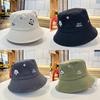 Cute Panda Embroidered Foldable Fisherman Hat For Women Uv Protection Sun Hat For Outdoor Activities