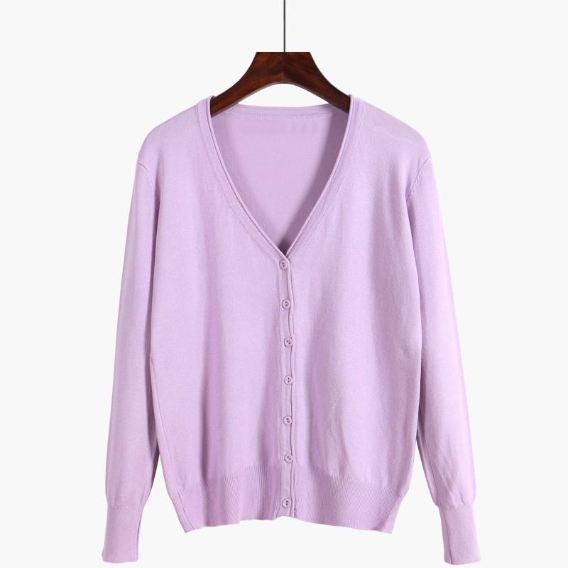 Women's Autumn Elegant Cropped Cardigan Blouses Long Sleeve Knitted Sweater