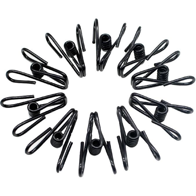 30 Pcs 2 Inch Black Chip Clips PVC Coating High Elasticity Strength Anti-Rust Steel Chip Bag Clips, Food Clips and Clothes P