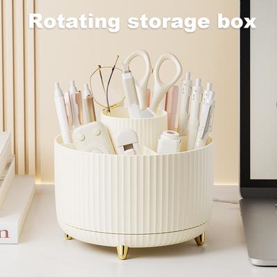 Um 360 ° drehbare Aufbewahrungsbox für Make-up-Pinsel, multifunktionaler Make-up-Aufbewahrungs-Organizer mit 6 Fächern für die Kommode im Schlafzimmer zu Hause