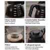 600ml Glas Kaffeekanne Handaufguss Espressokocher Hitzebeständig Filter Mokkakanne Kaffeegeschirr Teegeschirr für die Heimküche
