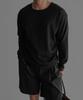 Baulopeulodeogteu Summer Ribbed Boat Neck Knit Tee [Black]