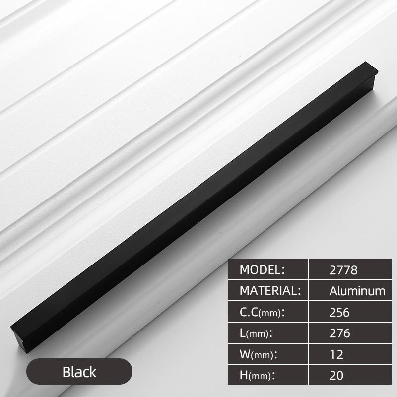320MM Aluminium Profile Pulls Furniture Hardware Kitchen Cabinet Cupboard Dresser Wardrobe Drawer Door Black Modern Long Handles