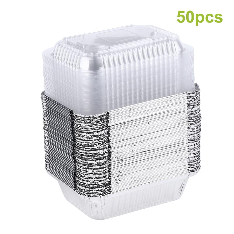 10/20/30/50 ks Hliníkové grilovací odkapávací misky s víčky pro grily na grilování, pečení 470 ml Grilovací odkapávací misky na tuk Kuchyňské náčiní