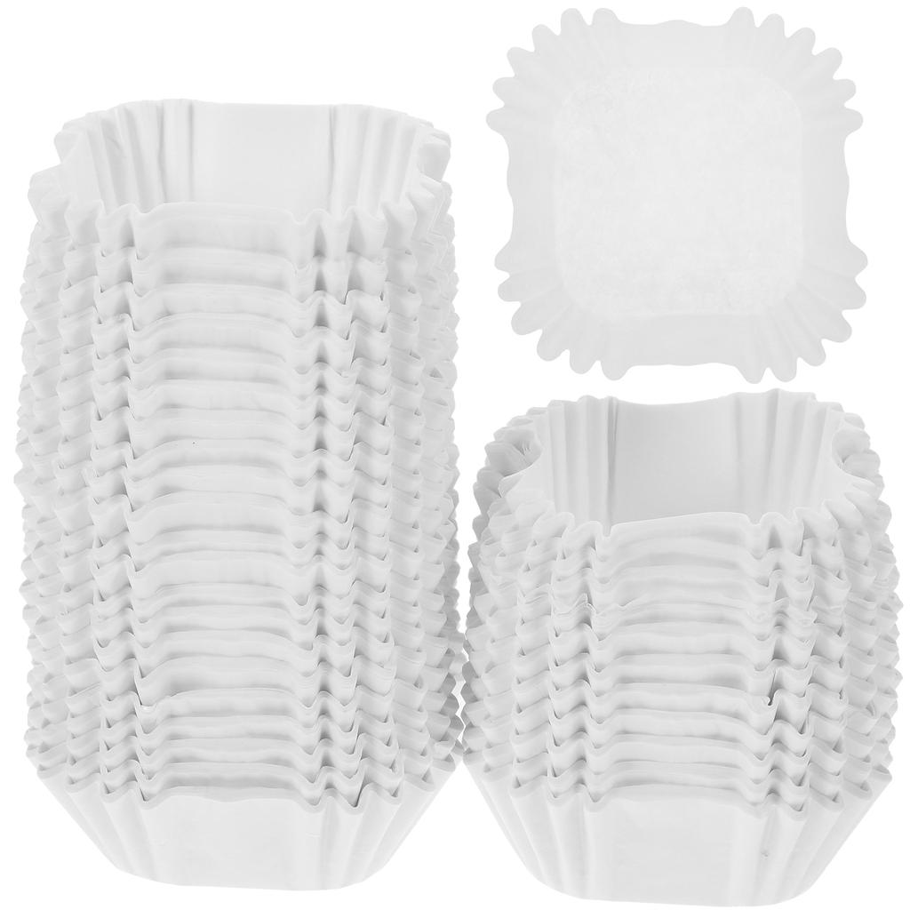 1000 Stück Quadratische Kuchen Backpapier Schale 1000 Stück (Weiß) Cupcake-Förmchen Einleger Hochzeit Muffin Dessert Zellstoffhalter Für