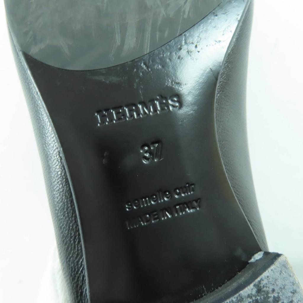 Mocasini HERMES superbi mocasini paris HMetal Piele Negru bej 37 17208Z Folosit