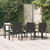VidaXL 7-Piece Garden Dining Set and Cushions Black Wicker 3157967