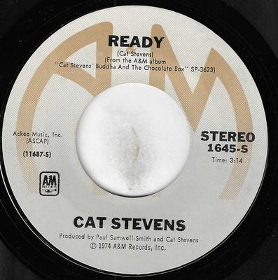 7inch Record CAT STEVENS - Ready / I Think I See The Light 1645S A&M Records 1974 US Rock Used