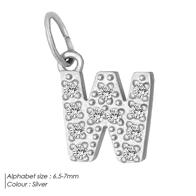 Europäischer & Amerikanischer Vollpavé Diamant Edelstahl Buchstabenanhänger mit DIY Zirkon Halskette & Armband Optionen