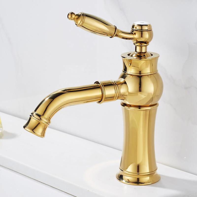 Gold Basin Faucet Chrome Torneiras Bathroom Faucet Sink Faucet Single Handle Hole Faucet Basin Taps Hot Cold Mixer Tap Crane