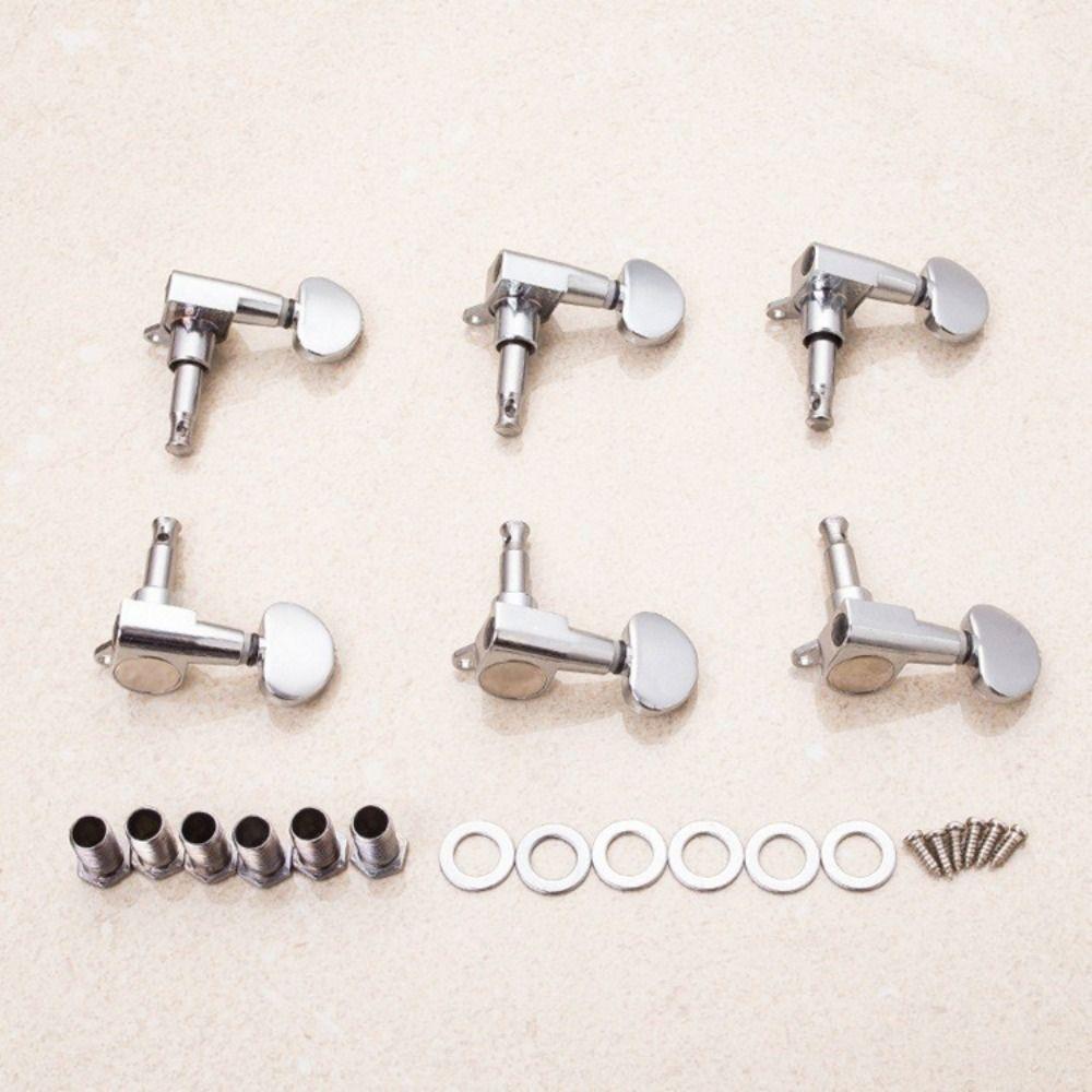 6Pcs with Ferrule/Threaded Bushing/Screw Electric Guitar Tuning Keys Set