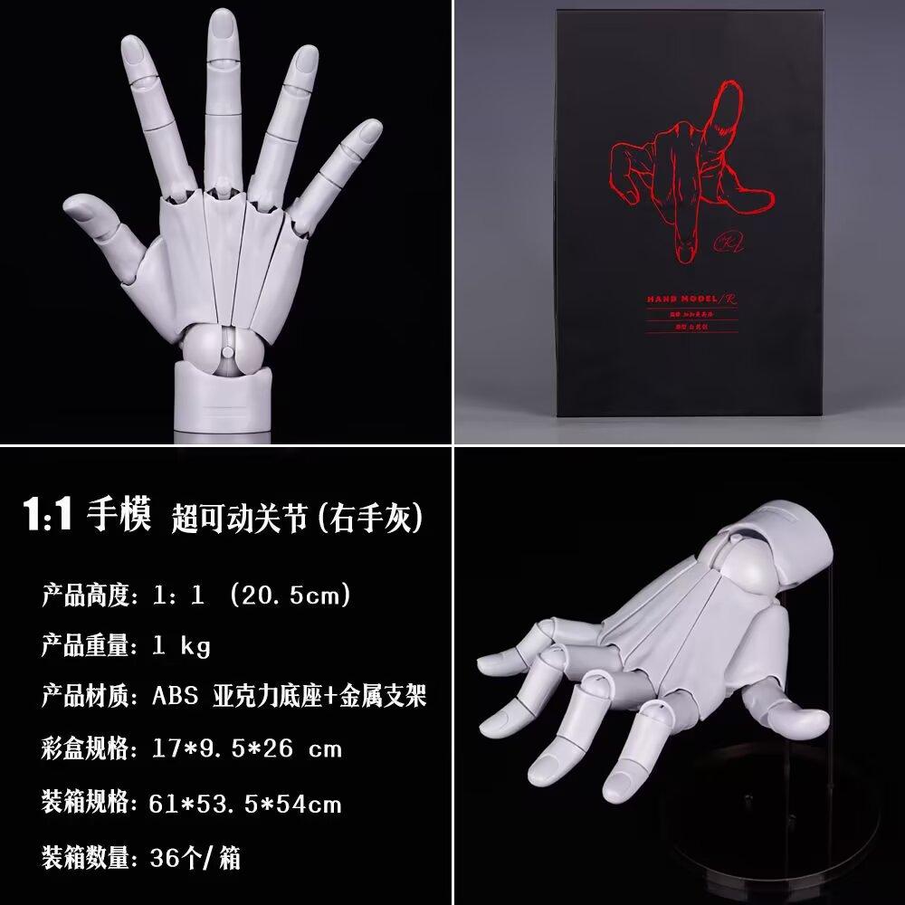 Super Movable 1:1 Hand Model, Finger Joint, Bionic, Painting Plain Art, Model Ornament Boxed Figure