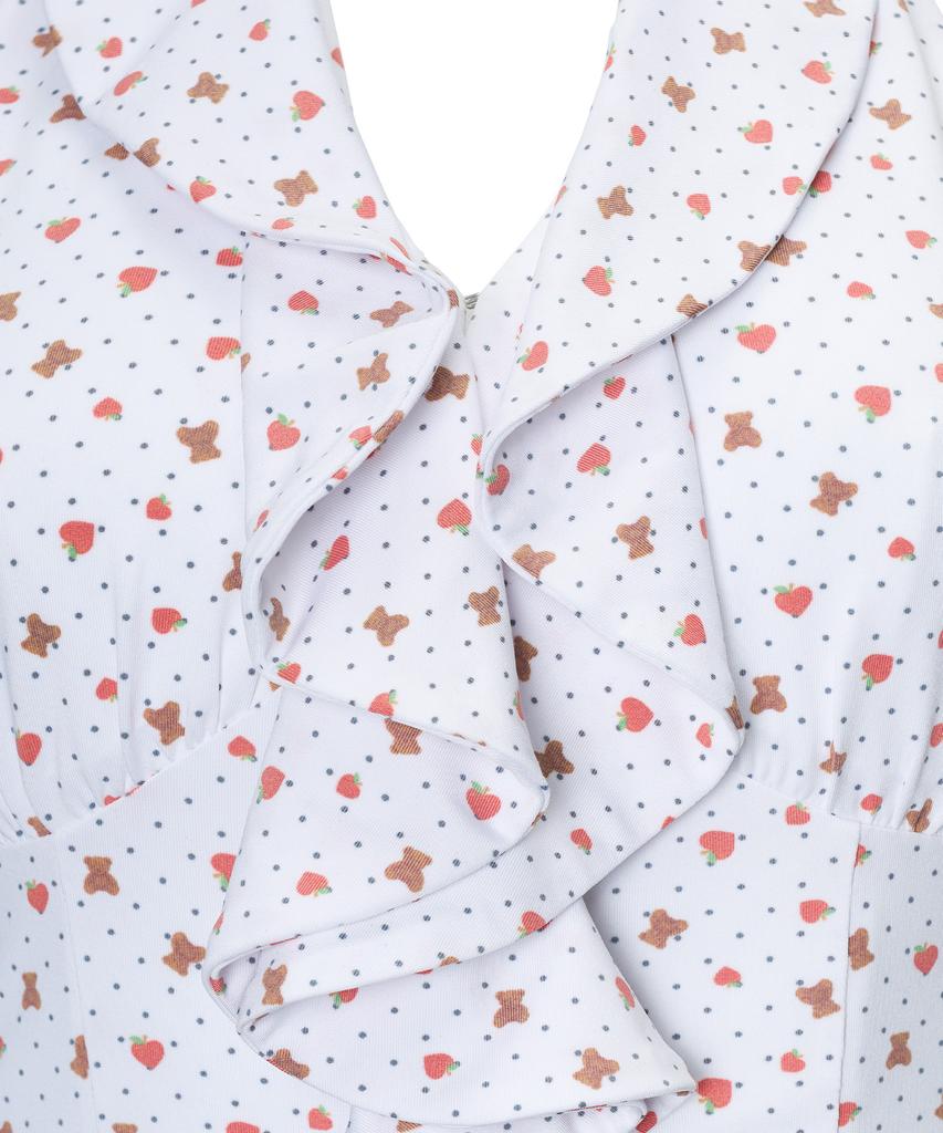 YOUHEE Heart Apple Halter Neck Blouse_White