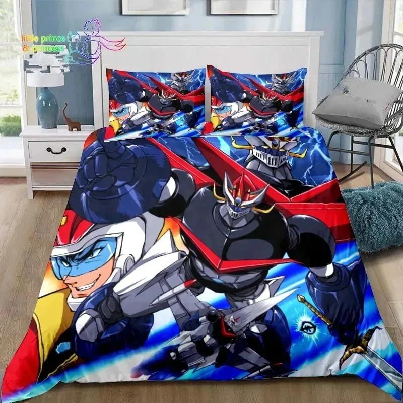 Robot Grendizer Bedding Set Single Twin Full Queen King Size Bed Set Adult Boys Bedroom Anime Bedding Gift