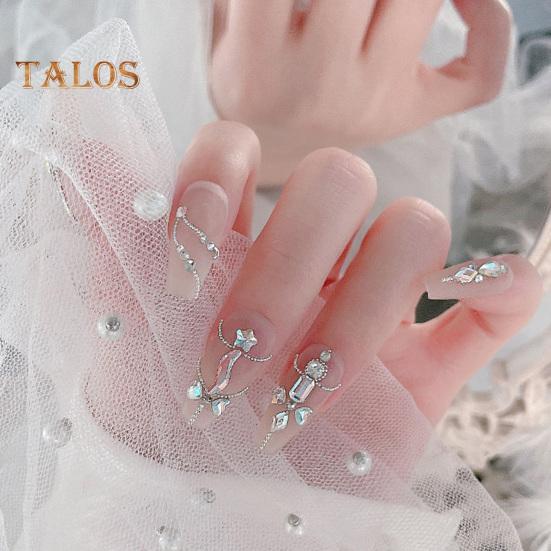 100Pcs/Bag Nail Art Rhinestone Easy Paste Nail Decoration Multipurpose Attractive 3D Nail Art Rhinestone Kit Craft Supplies