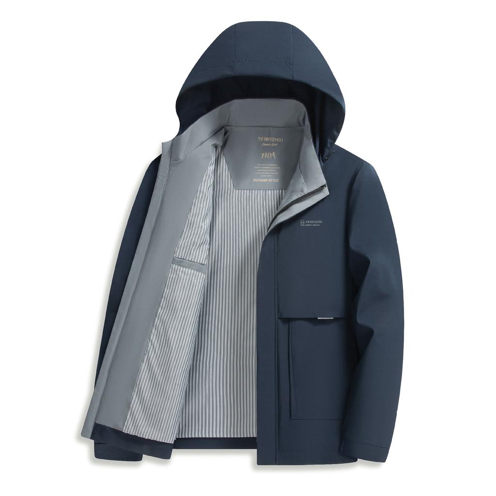 New Spring and Autumn Middle-aged Men's Daddy Suit Hoodable Simple Casual Jacket Jacket