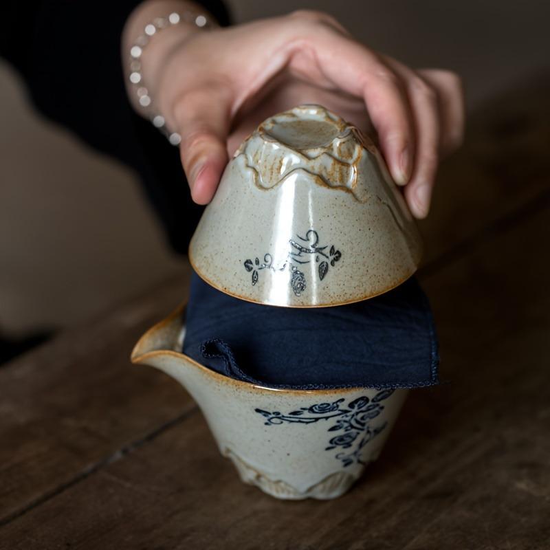 1 Set Ceramic Teapot And Tea Set Include 1 Teapot And 2 Tea Cups Porcelain Travel Tea Set Express Cup Tea Set Portable Outdoor Tea Pot For Home Travel