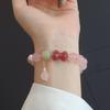 Natural Pink Quartz Crystal Bracelet for Women,fashion Design Amethyst Bracelet Powder Crystal Beaded Jewelry