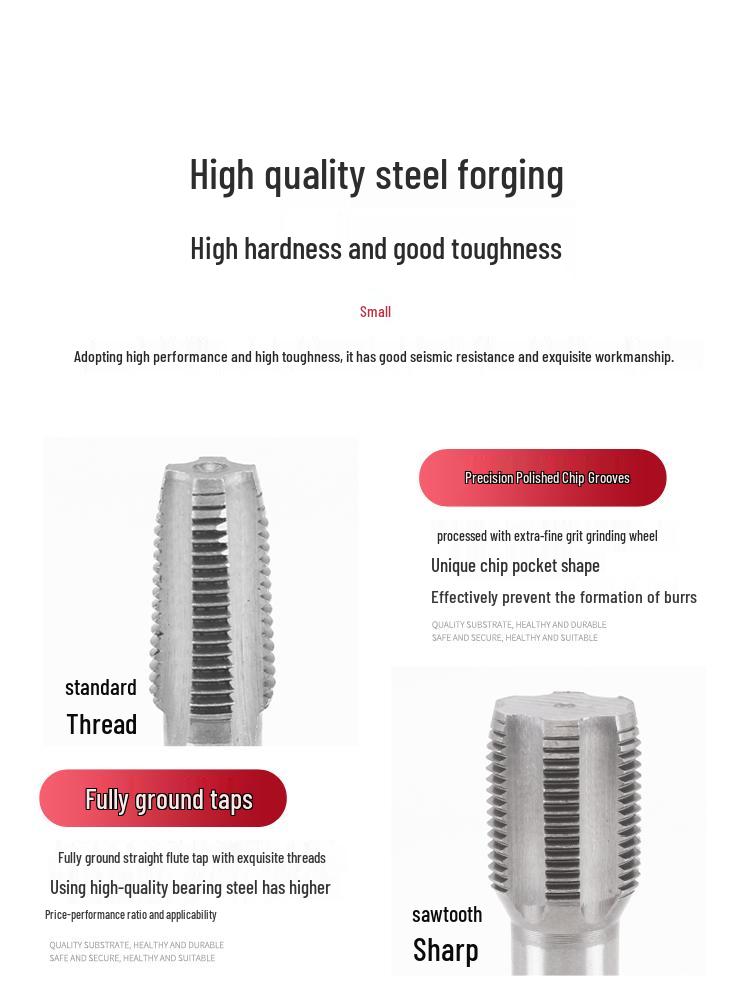 Imperial NPT Pipe Thread Tap and Drill Bit Set (1/8, 1/4, 3/8, 1/2, 3/4, 1 Inch)