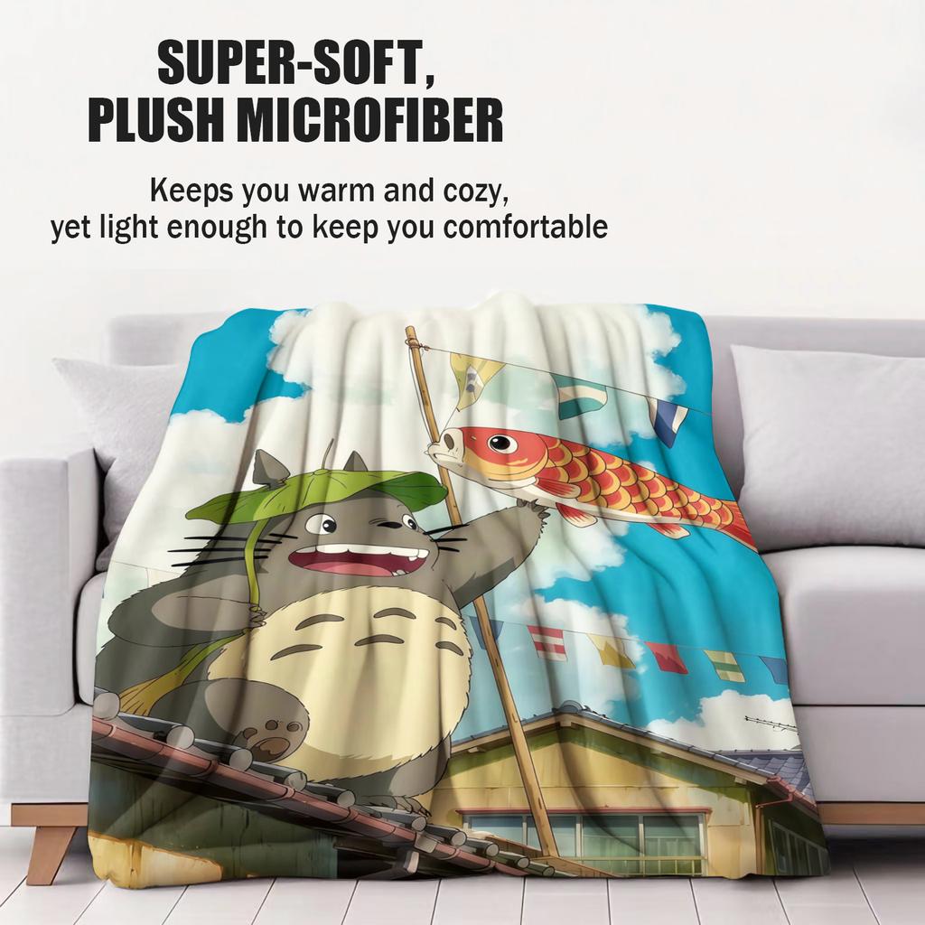 Classic Cartoon Anime TTotoros Blanket For Office Travel Comfort Leisure Camp Travel Multifunctional Universal Blanket Fan Gift