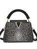 Women's Large Capacity Rivet Pearl Tote and Crossbody Bag