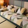 Geometric Quilted Fabric Sofa Pad Dust Couch Cover Towel For Living Room Four Season Anti Slip Sofa Mat Multiple Sizes Cushion