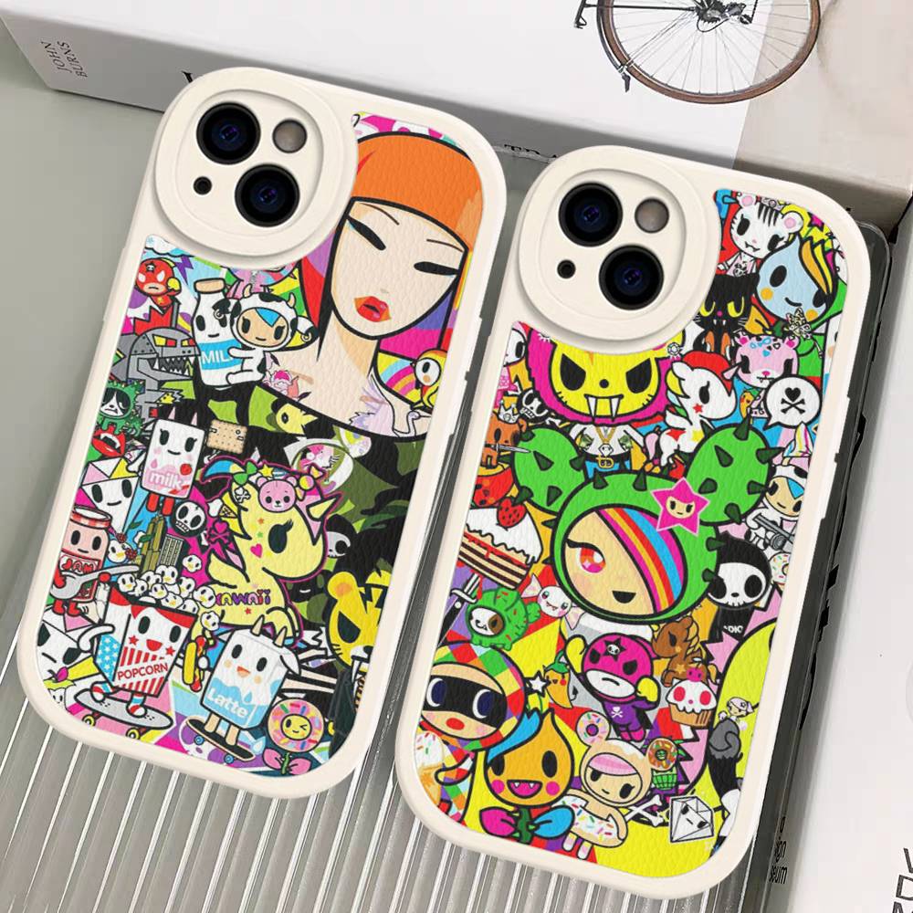 Japan T-Tokidokis Phone Case For iPhone 16 15 14 13 12 11 Pro Max Plus Soft Leather Cover