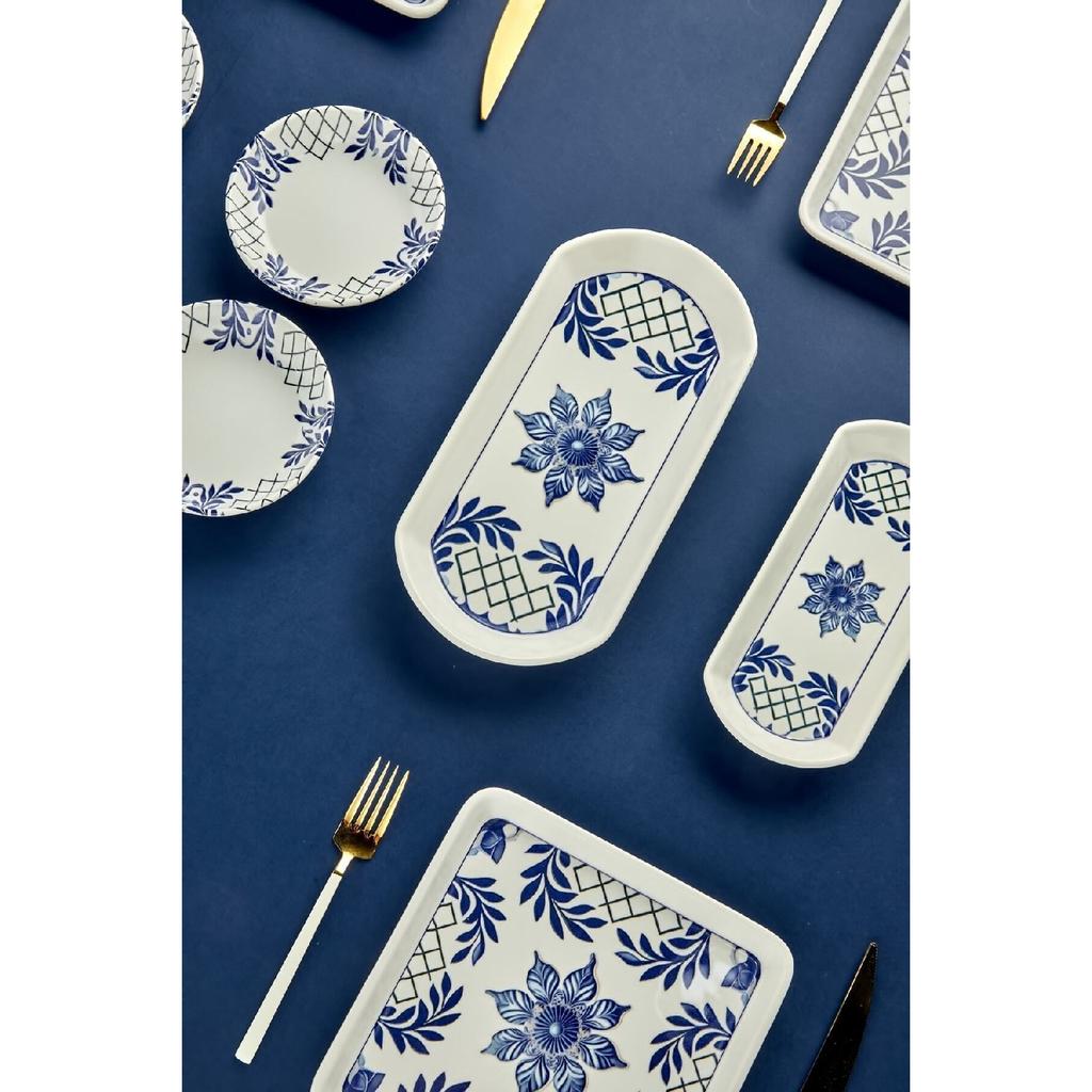 Luxury Ceramic Tile Authentic Clear 14 Piece Breakfast Set For 6 People