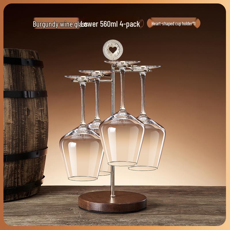 Creative Red Wine Glass Hanging Rack for Living Room Cabinets - Display and Storage Shelf with Ornaments