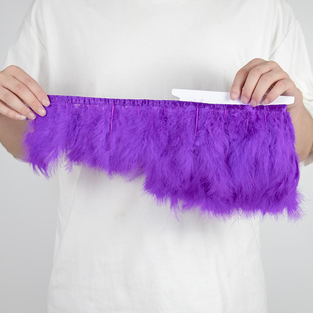 1Meters Turkey Feather Trim Fringe 10-15CM Marabou Feathers Ribbon White Black Feather On Tape Sewing Trimmings Clothes Dress