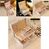 Classic Leather Jewelry Box With Multiple Layers For Elegant Storage Of Earrings Rings And Necklaces