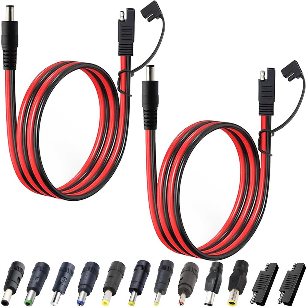 Xiatiaosann SAE to DC Power Cable 14AWG SAE Plug to DC 5.5x2.1mm Male Adapter