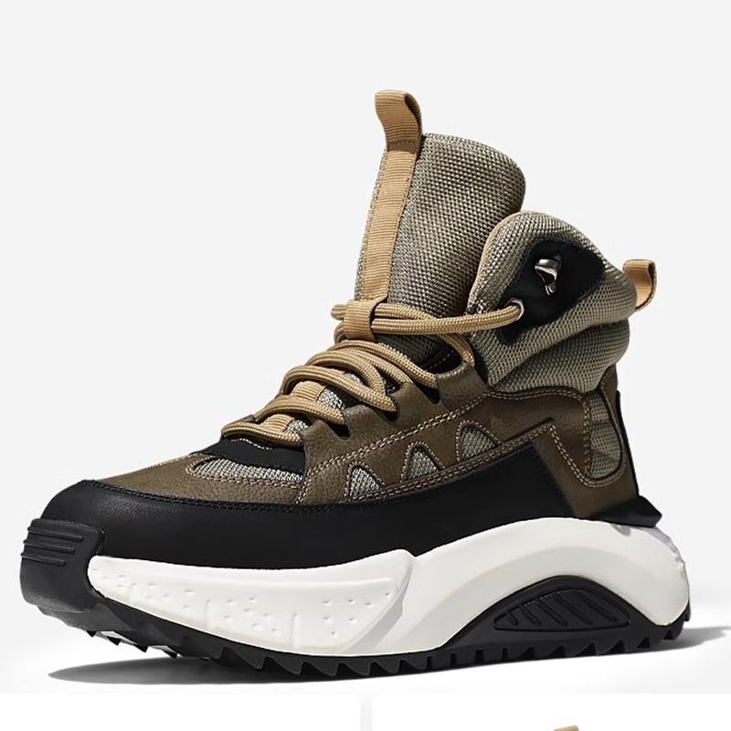 Thick-soled Men's Winter Boots, Mid-top Men's Hiking Shoes,  New Style Spring and Autumn Men's Outdoor Travel Casual Shoes