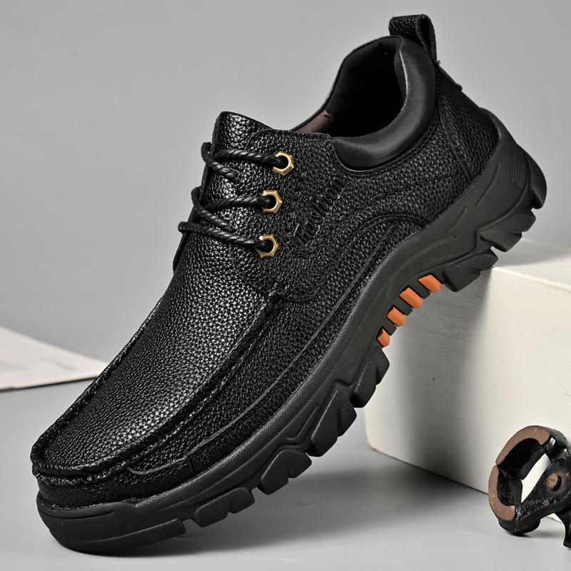 

Men s shoes spring and autumn high-end men s leather shoes business one-pedal non-slip soft sole 39 чорний