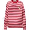 Striped Round Neck Long Sleeve T-Shirt Unisex Tops Red 2183B432-600