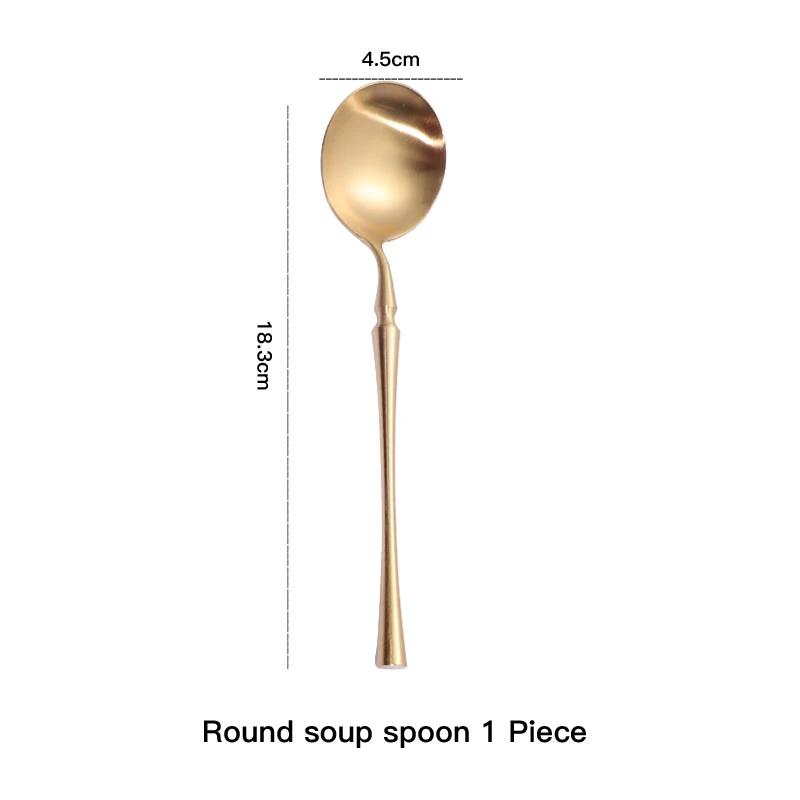 Matte Gold 18/10 Stainless Steel Luxury Cutlery Dinnerware Tableware Knife Spoon Fork Chopsticks Flatware Set Dishwasher Safe