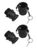 2 Sets Type D And F Polypropylene Cam And Groove Fittings For 1 Inch To 2 Inch Hose Couplings In Pump Tank And Transfer Setups