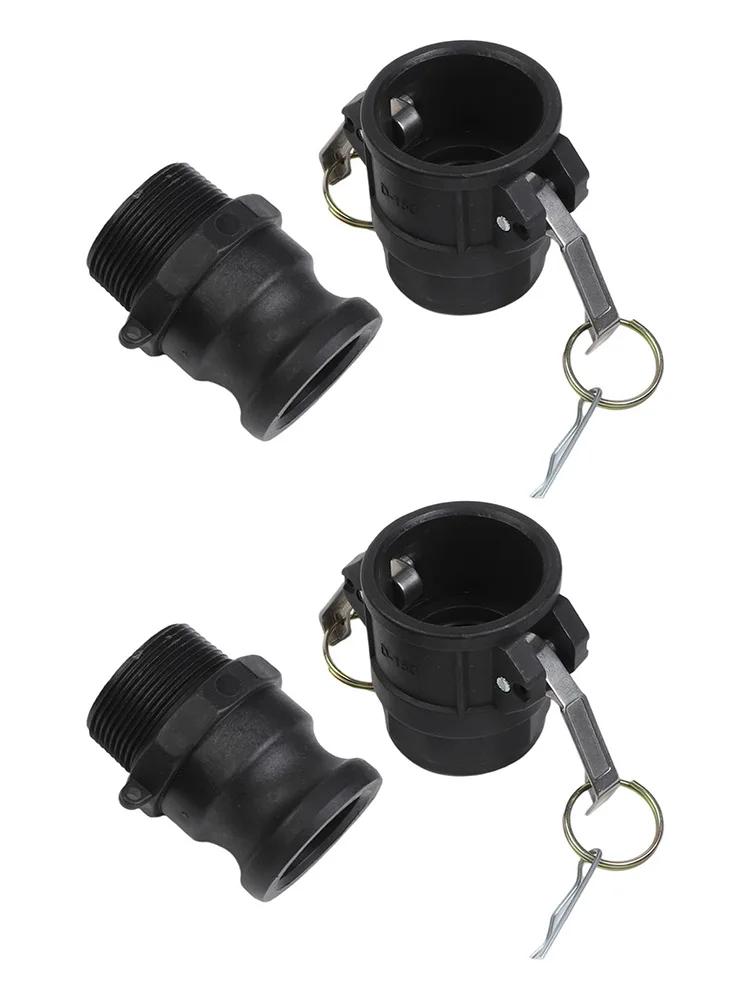 2 Sets Type D And F Polypropylene Cam And Groove Fittings For 1 Inch To 2 Inch Hose Couplings In Pump Tank And Transfer Setups