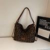 Leopard Print Tote Bag Women's Large Capacity Retro Shoulder Bag Multi-Functional Backpack