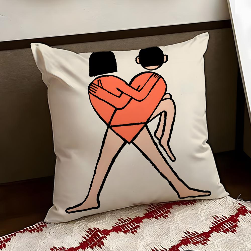 Aesthetic Art JJeanJullien Cushion Cover Reversible Soft Durable Pillow Cover Home Car MultiScene Use for Daily Comfort