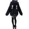 Japanese Subculture 2D Bunny Ear Hooded Jacket with Lace-up Bow & Pearl Details