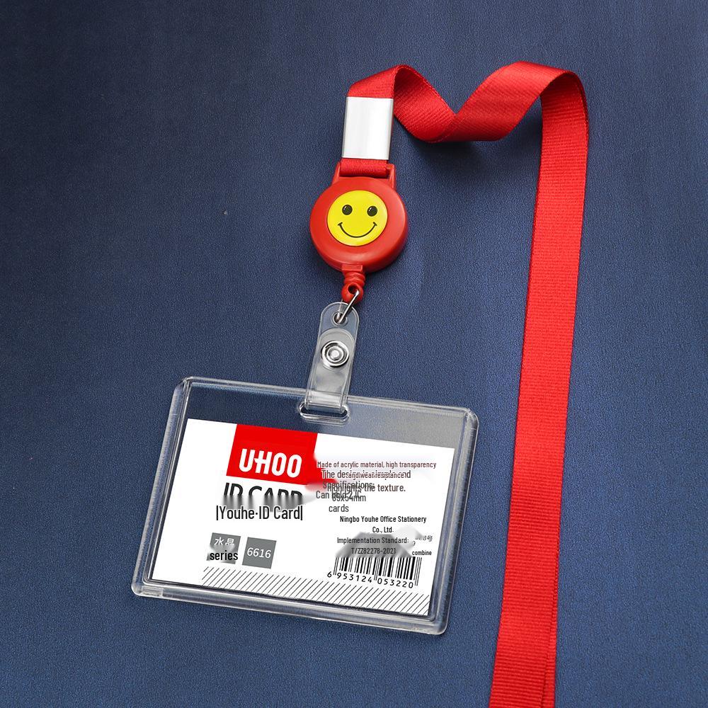 Acrylic Stretchable Badge Holder with Retractable Lanyard for Student or Employee ID Cards