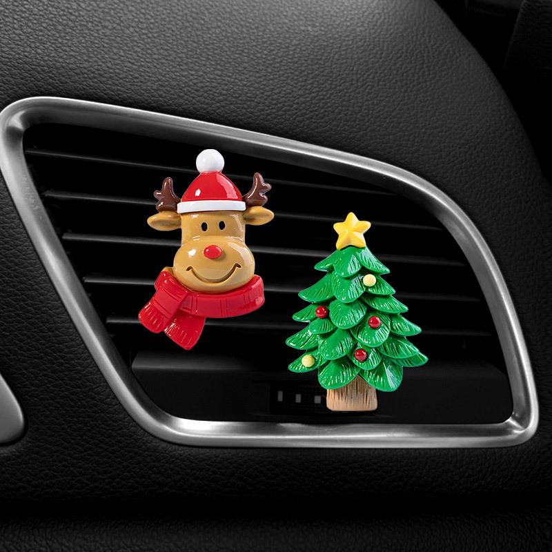 Christmas Car Air Outlet Perfume Clip Elk Car Fragrance Air Conditioner Perfume Decorations Santa Claus Decorations